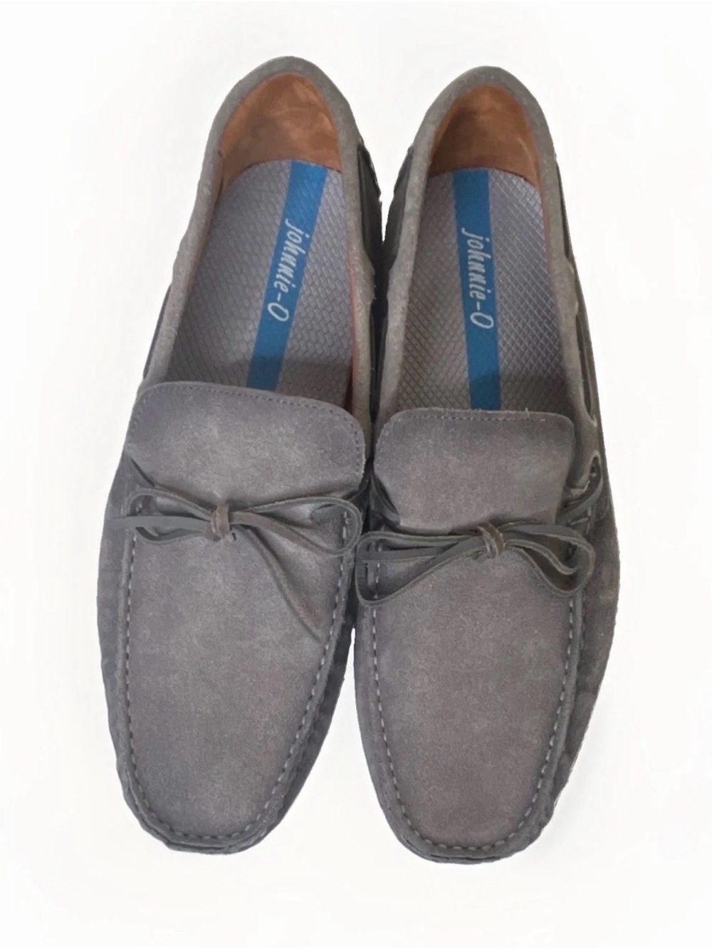 johnnie-O Grey Suede Moc Toe Driving Loafers Slip-On Mens Size US 10 EU43 EUC